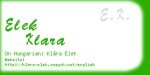 elek klara business card