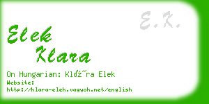 elek klara business card